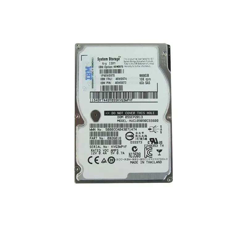 46W0974 - IBM 900GB 10000RPM SAS 6Gb/s Hot-Swappable 2.5-inch Hard Drive for System Storage Exp2500