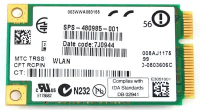 480985-001 - HP Mini PCI-Express 802.11a/b/g/n WiFi Wireless Lan (WLAN) Network Adapter for Pavilion DV6/DV7 Series Notebooks