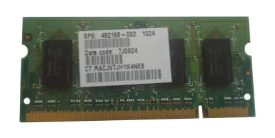 482168-002 - HP 1GB DDR2-800MHz PC2-6400 non-ECC Unbuffered CL6 200-Pin SoDimm 1.8V Memory Module