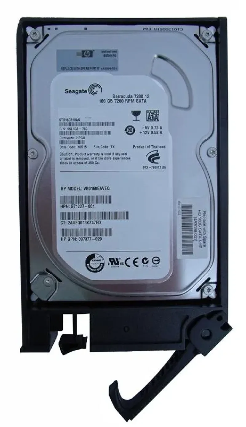 483096001B - HP 160GB 7200RPM SATA 3GB/s Hot-Pluggable NCQ 3.5-inch Hard Drive