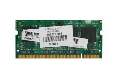 485029-001 - HP 1GB DDR2-667MHz PC2-5300 non-ECC Unbuffered CL5 200-Pin SoDimm 1.8V Memory Module