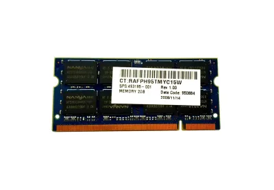493195-001 - HP 2GB DDR2-800MHz PC2-6400 non-ECC Unbuffered CL6 200-Pin SoDimm 1.8V Memory Module