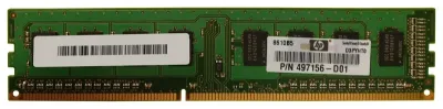 497156-D01 - HP 1GB DDR3-1333MHz PC3-10600 non-ECC Unbuffered CL9 240-Pin DIMM 1.35V Low Voltage Memory Module