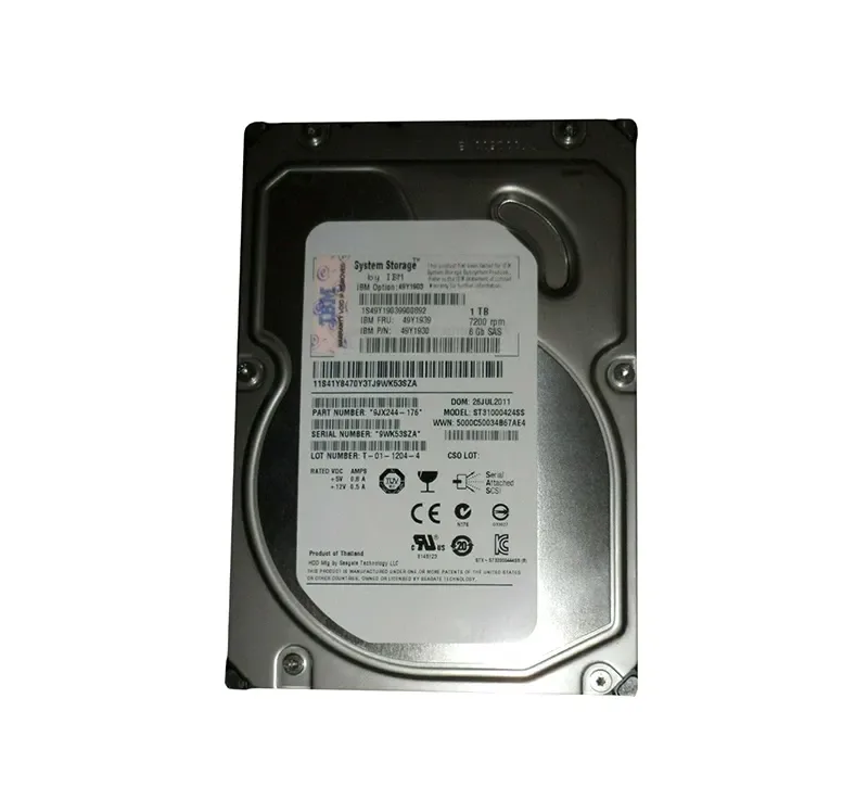 49Y1939 - IBM 1TB 7200RPM SAS 6Gb/s 3.5-inch Near Line Hot Swap Hard Drive with Tray