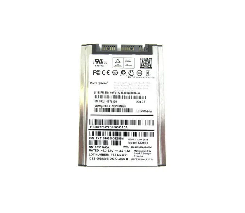 49Y6120 - IBM 200GB SATA 6GB/s 1.8-inch Enterprise MLC Hot Swapable Solid State Drive for IBM System x