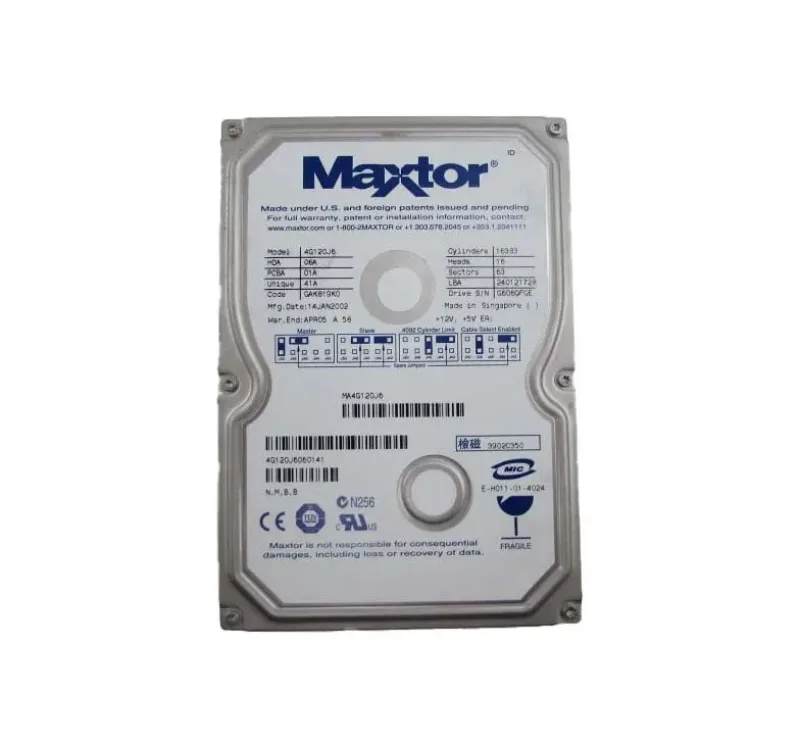 4G120J6 - Maxtor DiamondMax D540X 120GB 5400RPM IDE / ATA-133 2MB Cache 3.5-inch Hard Drive