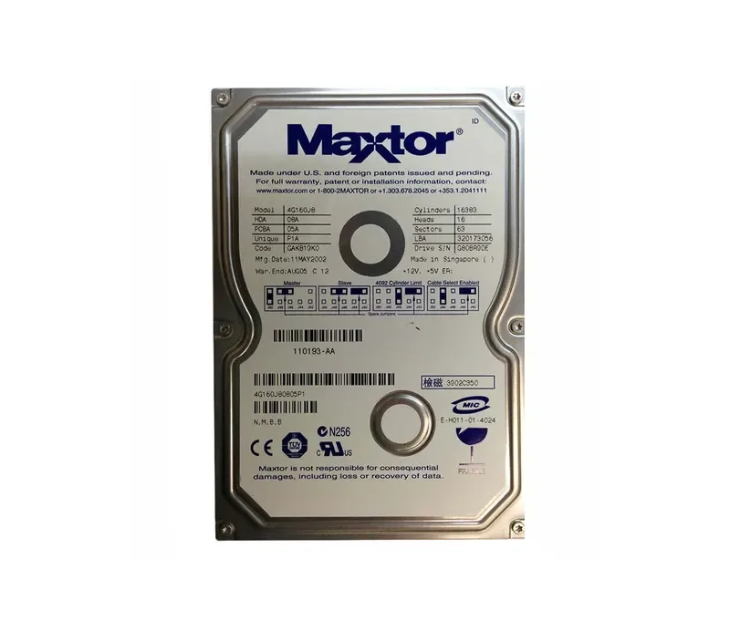 4G160J80805P1 - Maxtor DiamondMax D540X 160GB 5400RPM ATA-133 2MB Cache 3.5-inch Hard Drive