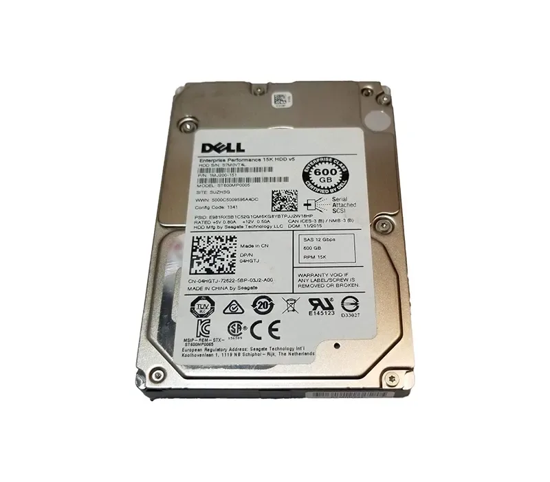 4HGTJ - Dell 600GB 15000RPM SAS 12Gb/s 2.5-inch Hard Drive with Tray