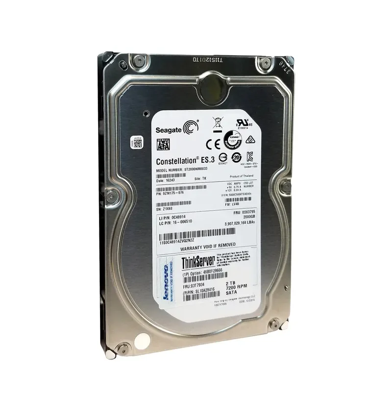 4XB0F28666 - Lenovo 2TB 7200RPM SATA 6Gb/s 3.5-inch Enterprise Hard Drive for RS Series ThinkServer