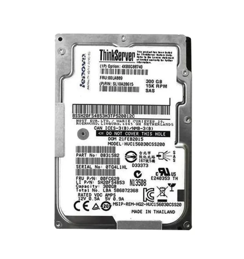 4XB0G88740 - Lenovo 300GB 15000RPM SAS 12Gb/s 3.5-inch Hot-swap Enterprise Hard Drive for ThinkServer Gen 5
