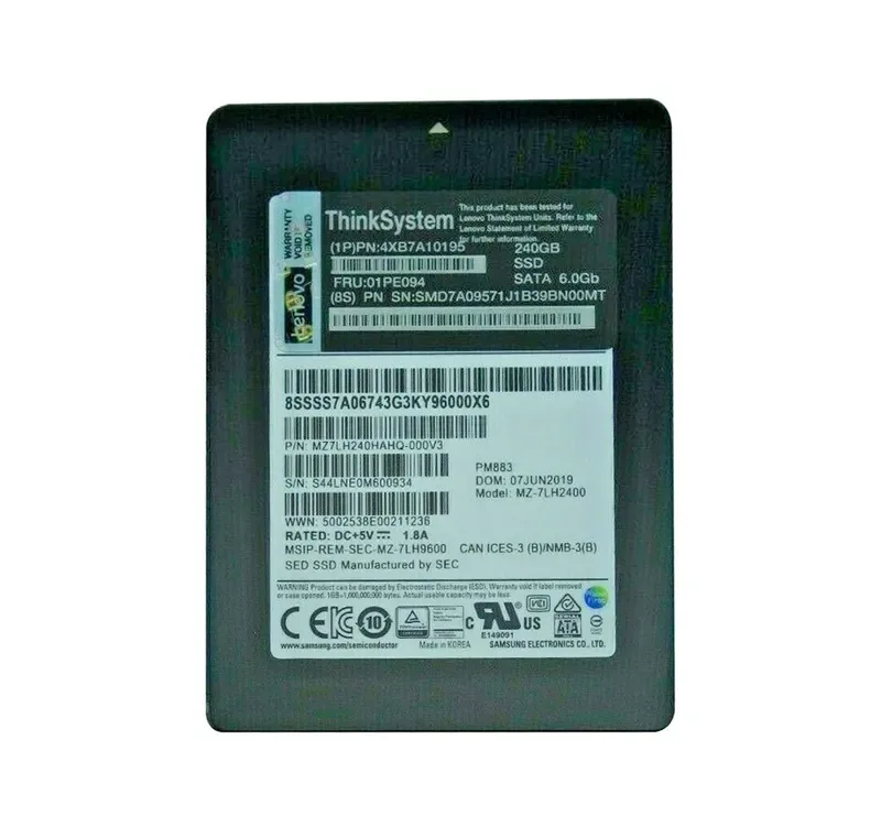 4XB7A10195 - Lenovo 240GB TLC SATA 6Gb/s Hot Swap 2.5-inch Solid State Drive (SSD)