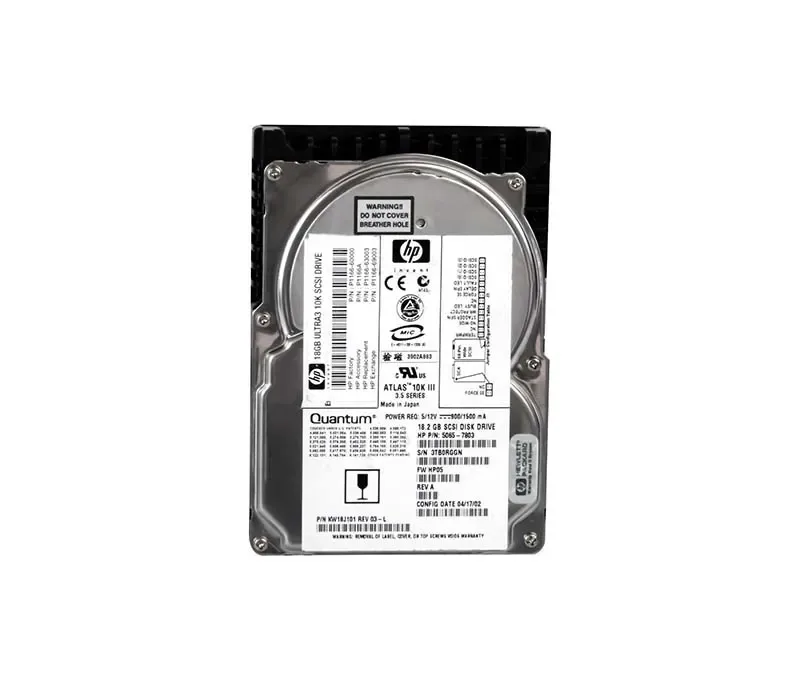5065-7803 - HP 18.2GB 10000RPM Ultra-160 SCSI 80-Pin Hot-Swappable 3.5-inch Low Voltage Differential (LVD) Hard Drive