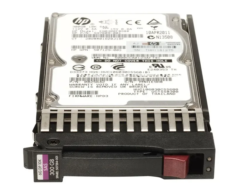 507129-003 - HP 300GB 10000RPM SAS 3GB/s Sff Dual Port 2.5-inch Hard Drive with Tray