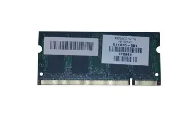 511870-001N - HP 2GB DDR2-800MHz PC2-6400 non-ECC Unbuffered CL6 200-Pin SoDimm 1.8V Memory Module