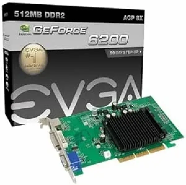 512-A8-N403-DX - EVGA GeForce 6200 512MB 64-Bit GDDR2 VGA/ DVI-I/ S-Video/ AGP 8x Video Graphics Card