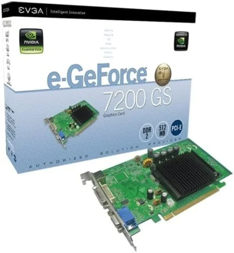 512-P2-N430-T3 - EVGA GeForce 7200GS 512MB 64-Bit GDDR2 PCI Express x16 DVI/ D-Sub/ HDTV/ S-Video Out Video Graphics Card
