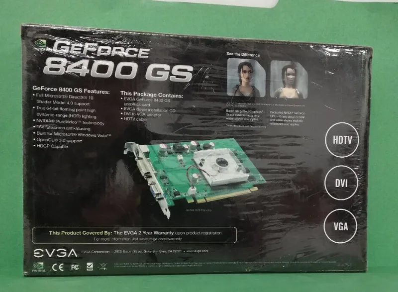 512-P2-N738-TR - EVGA GeForce 8400 GS 512MB 64-Bit DDR2 PCI Express x16 DVI/ D-Sub/ HDTV / S-Video Out/ HDCP Ready Video Graphics Card