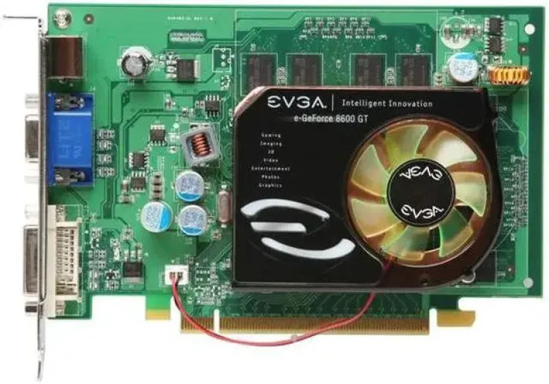 512-P2-N756-LX - EVGA E-GeForce 8600 GT 512MB 128-Bit DDR2 PCI Express x16 DVI/ D-Sub/ HDTV/ S-Video/ Composite Out/ SLI Support Video Graphics Card