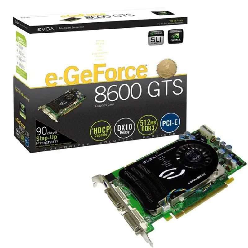 512-P2-N773-R1 - EVGA e-GeForce 8600GTS 512MB GDDR3 128-Bit PCI-Express x16 Dual DVI Graphics Card