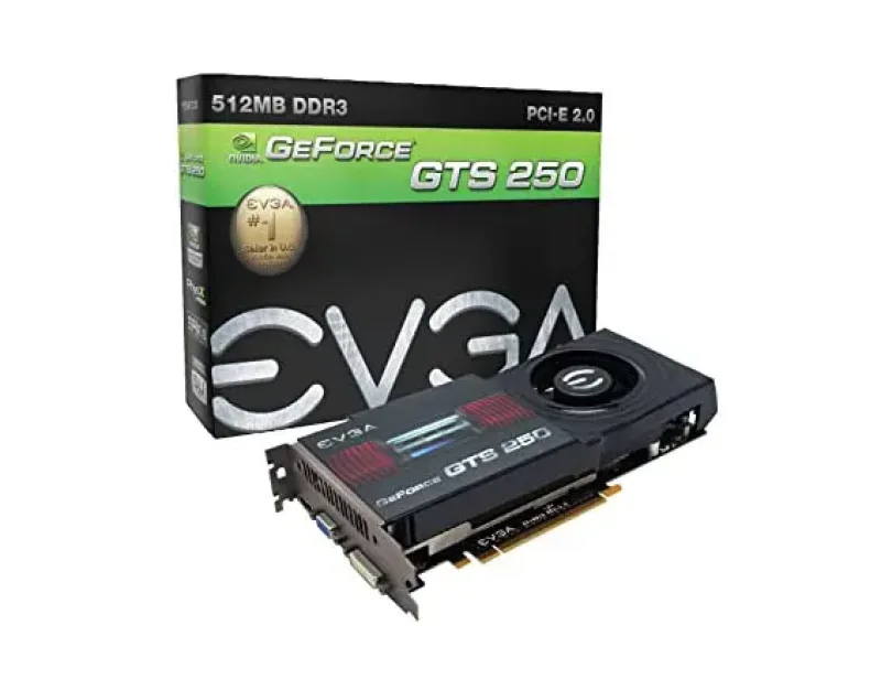 512-P3-1154-KR - EVGA GeForce GTS 250 512MB 256-Bit GDDR3 PCI Express 2.0 x16 DVI/ HDTV Video Graphics Card