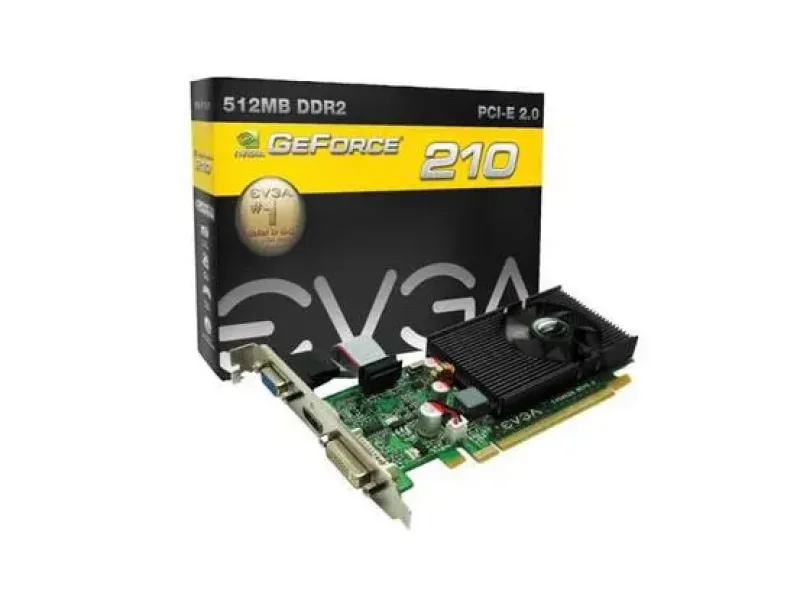 512-P3-1215-KR - EVGA GeForce 210 512MB DDR3 64-Bit HDCP Ready PCI Express 2.0 x16 Video Graphics Card