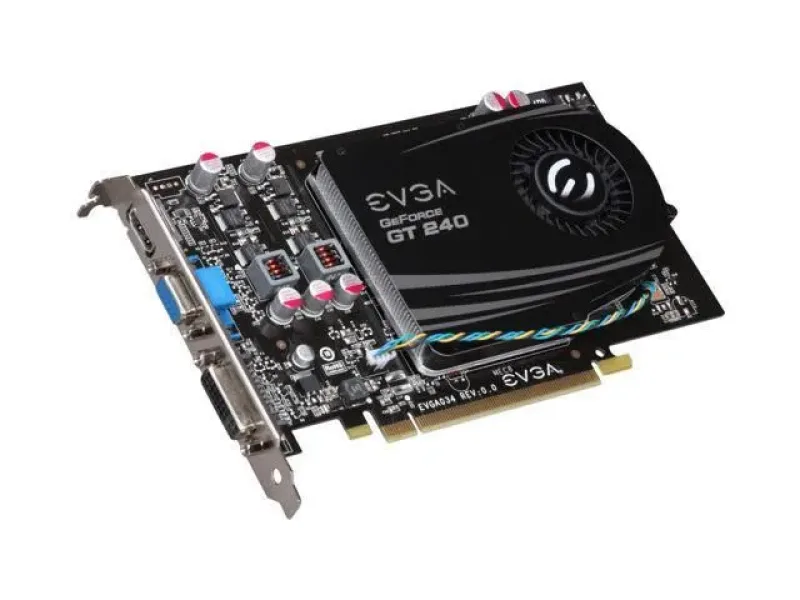 512-P3-1241-A1 - EVGA GeForce GT 240 512MB 128-Bit GDDR5 PCI Express 2.0 x16 DVI/ HDMI/ VGA Video Graphics Card