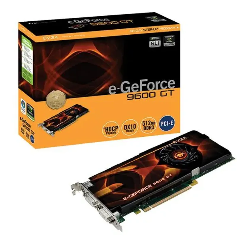 512-P3-N861-R1 - EVGA e-GeForce 9600 GT 512MB 256-Bit GDDR3 PCI Express 2.0 x16 HDCP Ready SLI Support Video Graphics Card