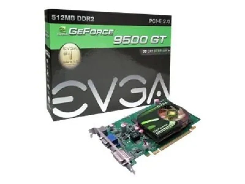 512-P3-N953-B1 - EVGA GeForce 9500 GT 512MB DDR2 PCI Express 2.0 DVI/ HDTV/ VGA Video Graphics Card