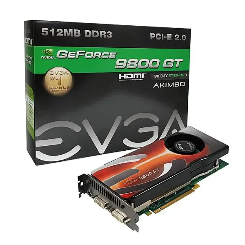 512-P3-N978-AR - EVGA GeForce 9800 GT AKIMBO 512MB 256-Bit GDDR3 PCI Express 2.0 Video Graphics Card