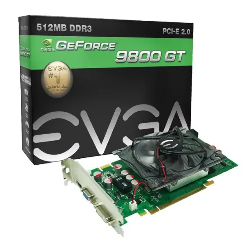 512-P3-N987-T1 - EVGA GeForce 9800 GT 512MB DDR3 256-Bit HDCP Ready SLI Support PCI Express 2.0 x16 Video Graphics Card