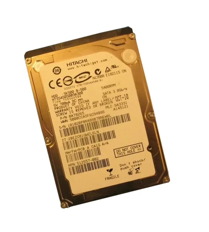 512557-002 - HP 500GB 5400RPM SATA 2.5-inch Laptop Hard Drive