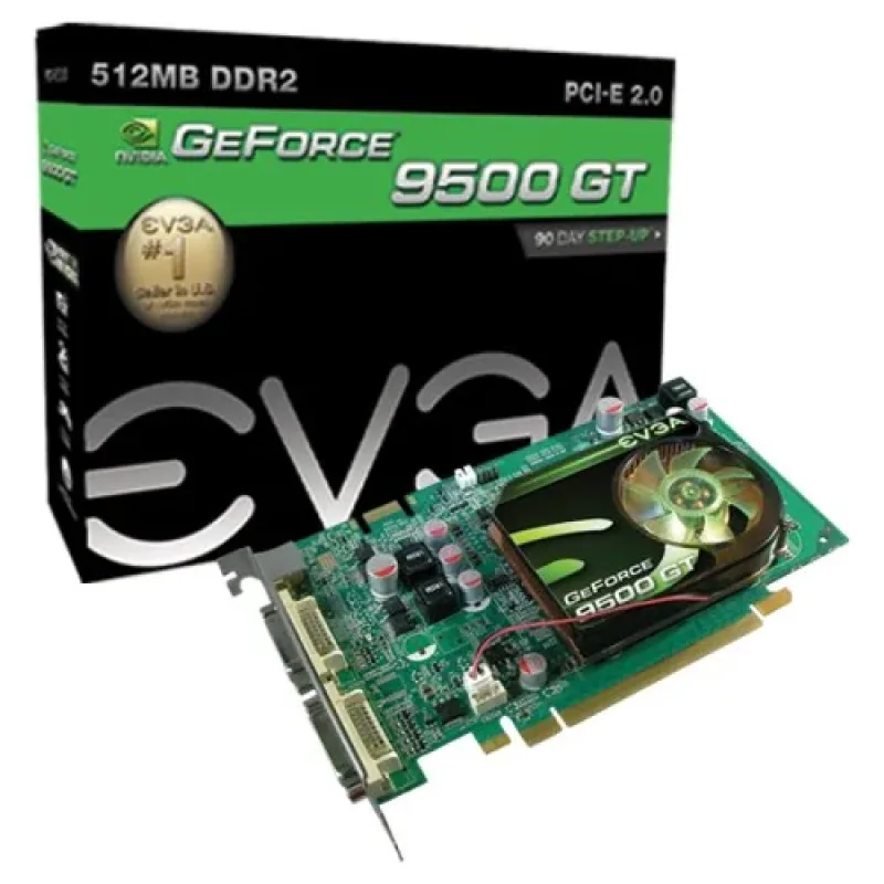 512P3N954CR - EVGA GeForce 9500 GT 512MB DDR2 128-Bit HDCP Ready SLI Support PCI Express 2.0 x16 Video Graphics Card