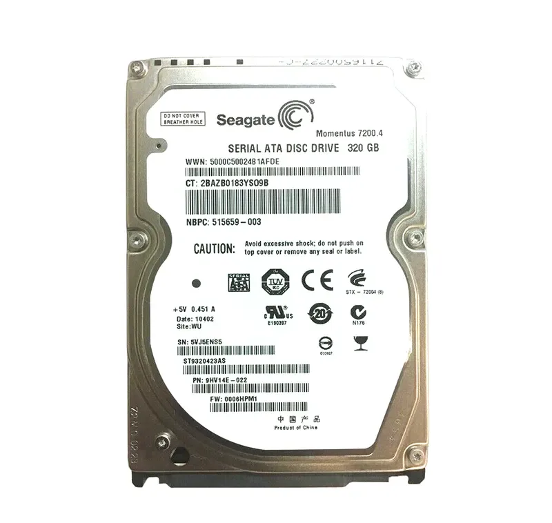 515659-003 - HP 320GB 7200RPM SATA 3Gb/s 2.5-inch Hard Drive