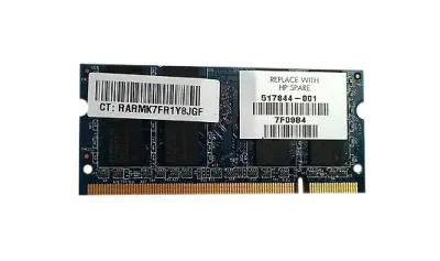 517844-001 - HP 2GB DDR2-800MHz PC2-6400 non-ECC Unbuffered CL6 200-Pin SoDimm 1.8V Memory Module