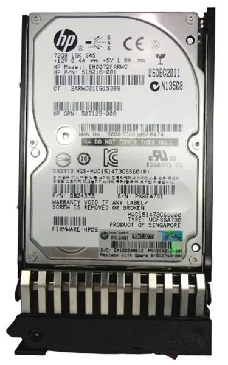 518216001SC - HP 73GB 15000RPM SAS 6Gb/s 2.5-inch Hard Drive