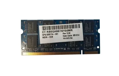 535774-001 - HP 2GB DDR2-800MHz PC2-6400 non-ECC Unbuffered CL6 200-Pin SoDimm 1.8V Memory Module