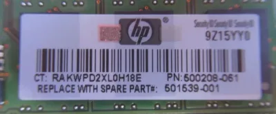 536888-001N - HP 1GB DDR3-1333MHz PC3-10600 ECC Unbuffered CL9 240-Pin DIMM 1.35V Low Voltage Single Rank Memory Module