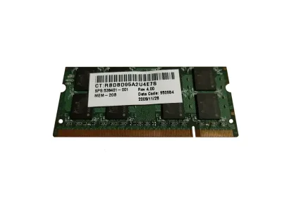 538401-001 - HP 2GB DDR2-800MHz PC2-6400 non-ECC Unbuffered CL6 200-Pin SoDimm 1.8V Memory Module