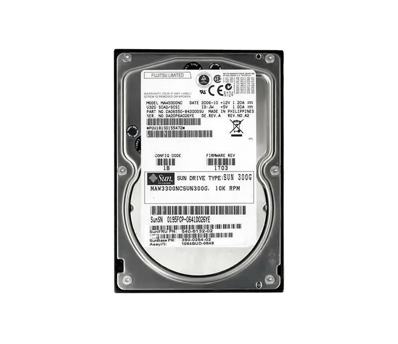 540-6132 - Sun 300GB 10000RPM Ultra-320 SCSI LVD Hot-Pluggable 80-Pin 3.5-inch Hard Drive for Sun StorEdge 3120 3310 Array