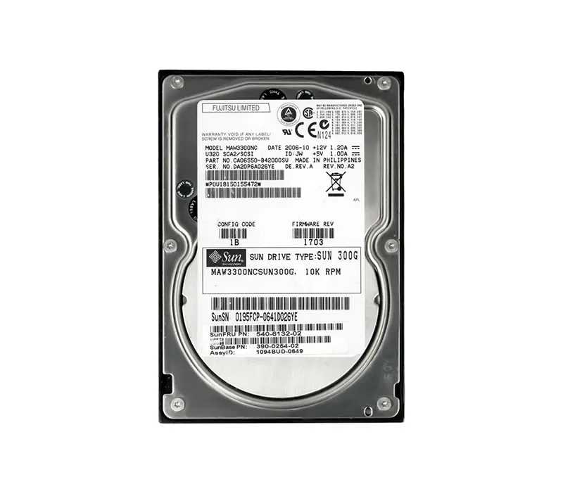 540-6132-01 - Sun 300GB 10000RPM Ultra-320 SCSI LVD Hot-Pluggable 80-Pin 3.5-inch Hard Drive for Sun StorEdge 3120 3310 Array