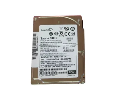 540-7296 - Sun 73GB 10000RPM SAS 3Gb/s 2.5-inch Hard Drive