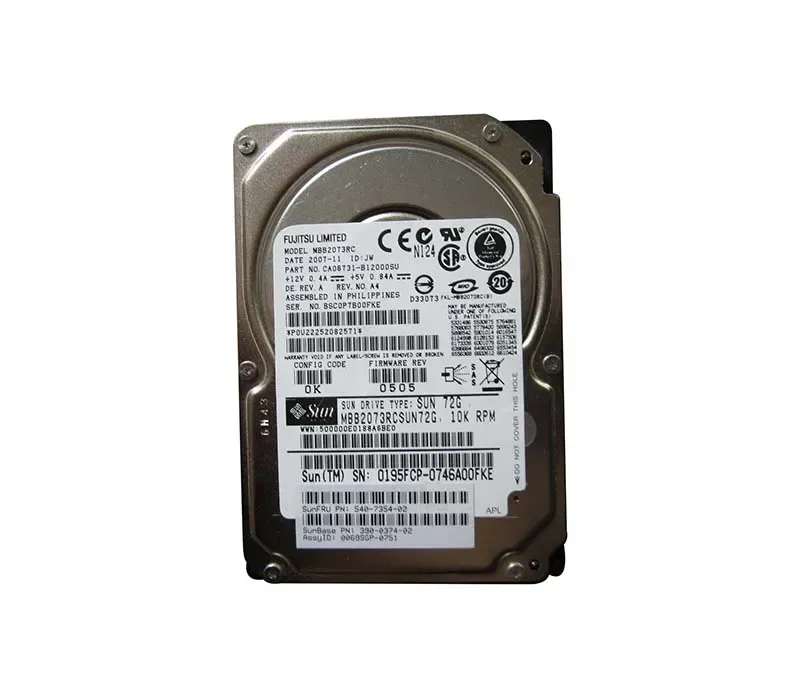 540-7354-01 - Sun 73GB 10000RPM SAS 3Gbps Hot-Pluggable 16MB Cache 2.5-inch Hard Drive with Bracket