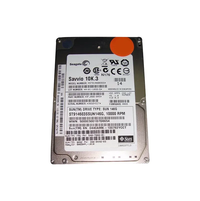 540-7866 - Sun 146GB 10000RPM SAS 3GB/s Hot-Pluggable 2.5-inch Hard Drive