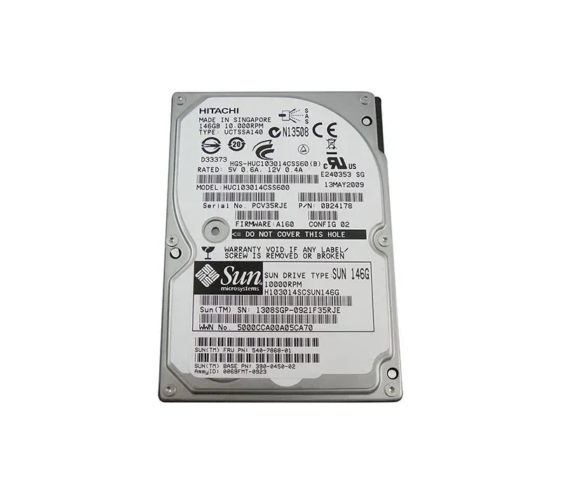 540-7868 - Sun 146GB 10000RPM SAS 3GB/s Hot-Pluggable 2.5-inch Hard Drive