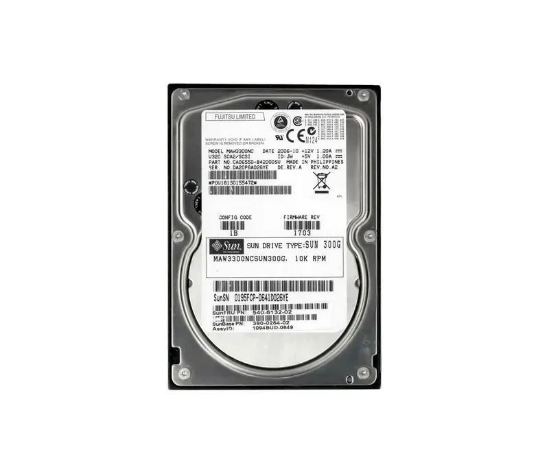 5406132-02 - Sun 300GB 10000RPM Ultra-320 SCSI LVD Hot-Pluggable 80-Pin 3.5-inch Hard Drive for Sun StorEdge 3120 3310 Array