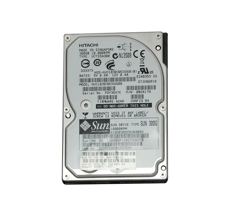 5407869-02 - Sun 300GB 10000RPM SAS 6GB/s Hot-Pluggable 16MB Cache 2.5-inch Hard Drive
