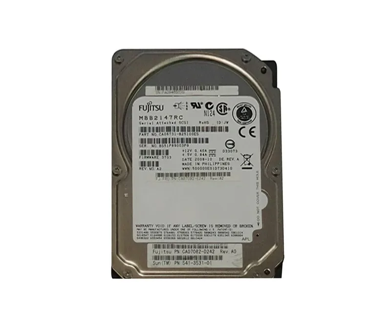 541-3531-01 - Sun 146GB 10000RPM SAS 3Gb/s 2.5-inch Hard Drive