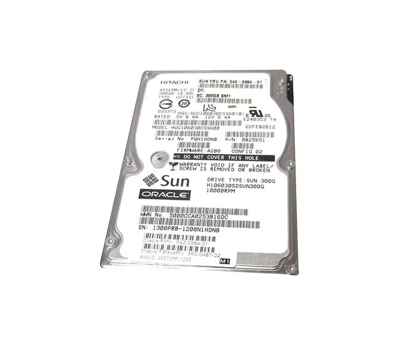 542-0384 - Sun 300GB 10000RPM 2.5-inch SAS 6GB/s 16MB Cache Hot-Pluggable Hard Drive