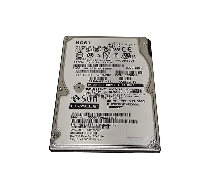 542-0388 Sun 300GB 10000RPM 2.5-inch SAS 6Gb/s 16MB Cache Hot Swappable Hard Drive