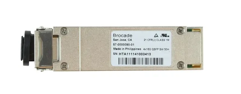 57-0000090-01 - Brocade 16Gb/s Shortwave Length Multi-Mode Fiber 150m 850nm Fiber Channel MPO/MTP Connector QSFP Transceiver Module